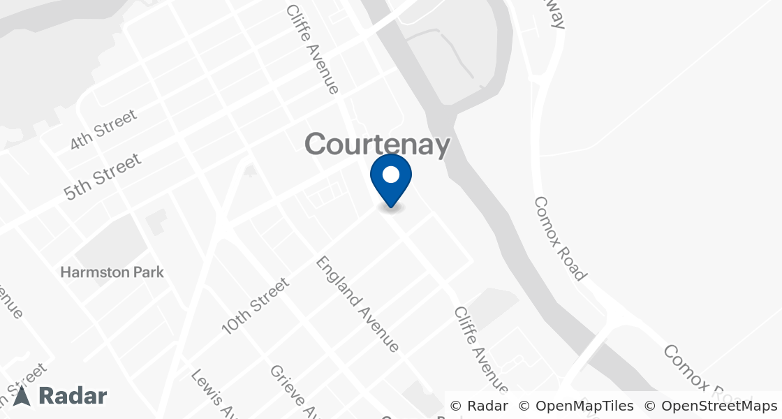 Map of Dairy Queen Location:: 1030 Cliffe Ave, Courtenay, BC, V9N 2J7